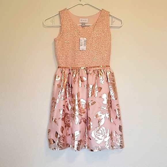 Rose Gold Children's Place Dress NWT - Picture 1 of 7